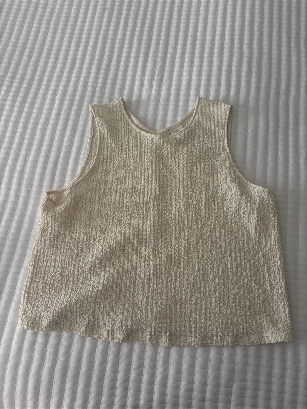 a new day Cream Textured Sleeveless Tank